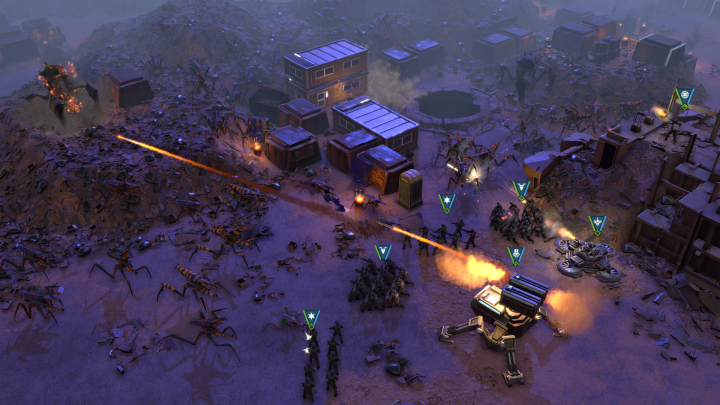 Starship Troopers Terran Command Urban Onslaught printscreen with new units fighting the bugs